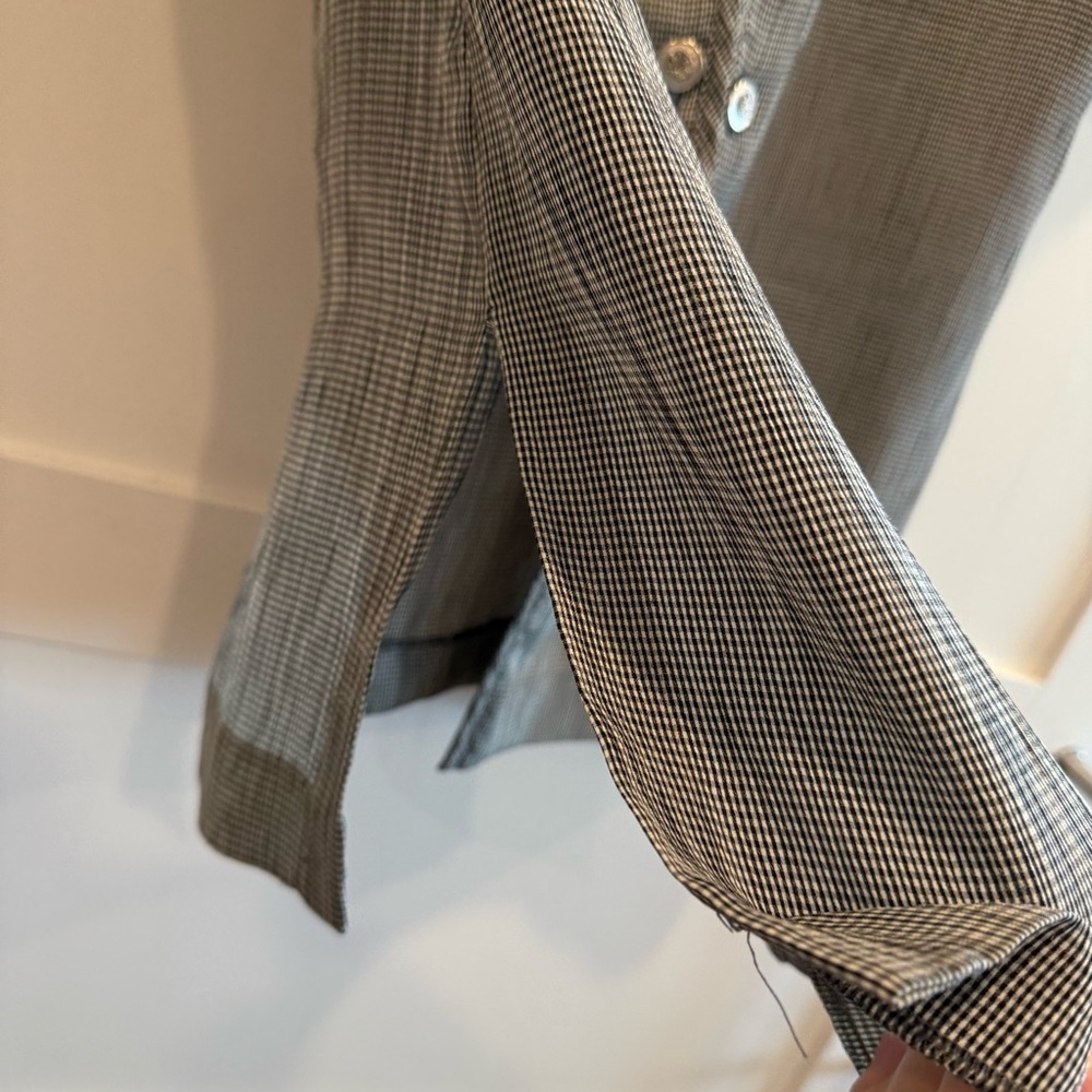 Leslie Fay Black and White Checkered Blouse - Picture 5 of 7